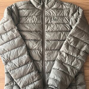 REI Olive Green Quilted Down Puffer Jacket true to size